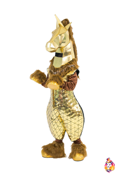 Mirror Horse Gold Mascot Costume