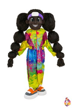 Afro girl Mascot Costume