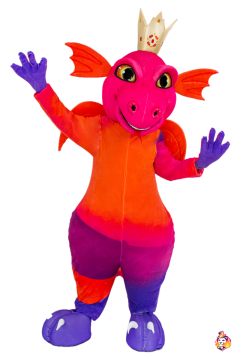 Dragon King Pink Mascot Costume