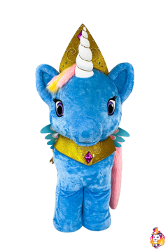 Pony Unicorn Blue Mascot Costume