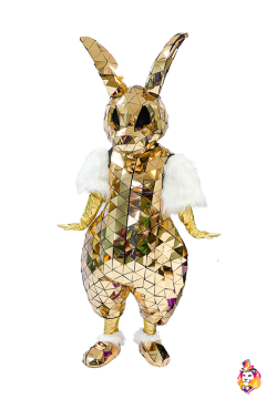 Rabbit Golden Disco Mascot Costume