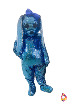 Bunny Mila blue sequins Mascot Costume