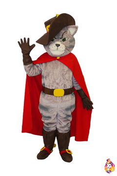 Сat in boots Gray Mascot Costume