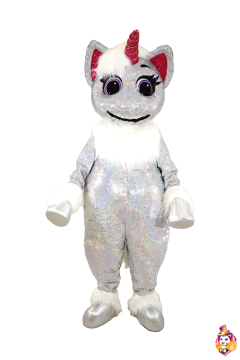 Silver Unicorn Sequins mascot costume