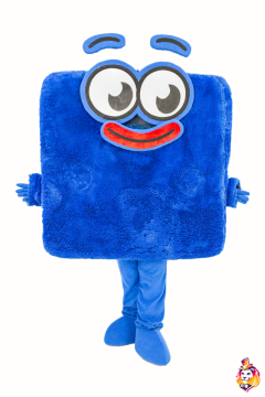 Blue square Mascot Costume
