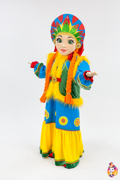 Zabava in a kokoshnik Mascot Costume
