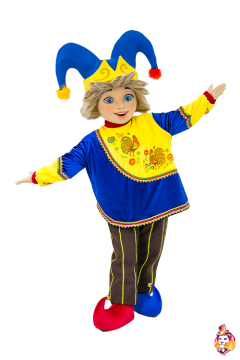 Jester Tim blue Mascot Costume
