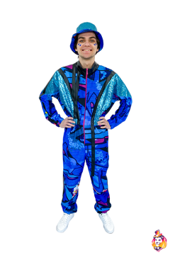 Jumpsuit Happy blue carnival costume (size L)