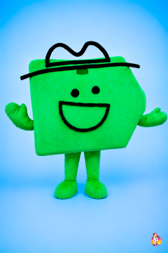 Button is green Mascot Costume