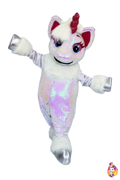 Sequined Unicorn mascot costume