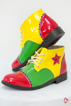 The Clown's shoes are red