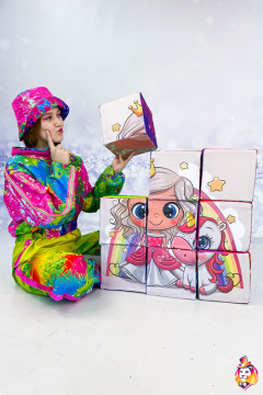 Puzzle cubes  Unicorns game prop