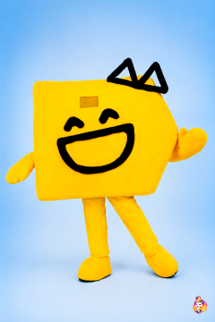 Button is yellow Mascot Costume