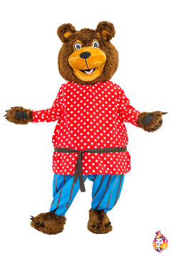 Bear in a red shirt Mascot Costume