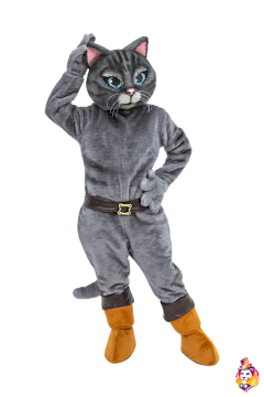 Grey Kitty in boots Mascot Costume