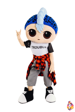Doll punk boy Mascot Costume