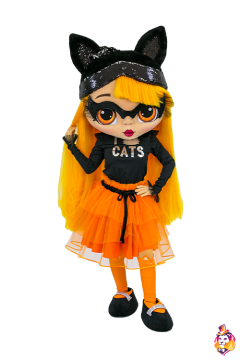 Doll Kat Rock orange Mascot Costume